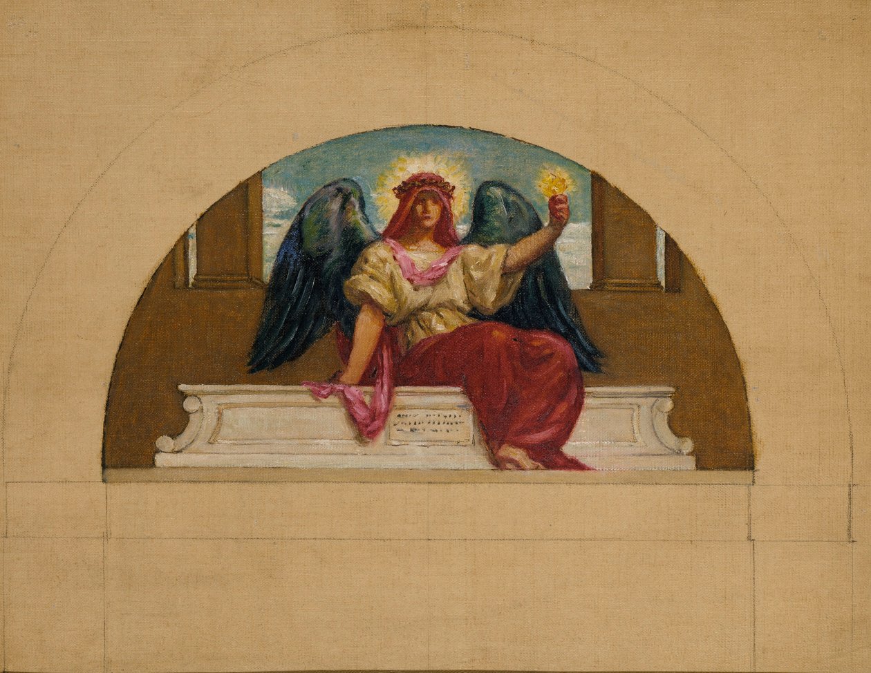 Skizze für das Wandbild am Oberlin College, "Der Geist der selbstlosen Liebe" von Kenyon Cox