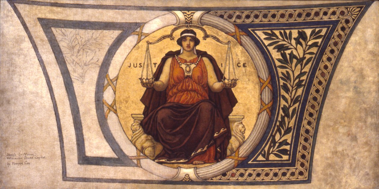 Studie für Mosaik, Wisconsin State Capital, Justice von Kenyon Cox