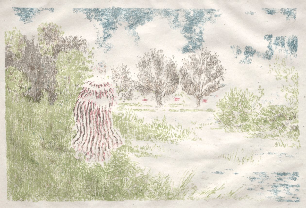 Landschaften: Frau in einem gestreiften Kleid, 1898 von Ker Xavier Roussel