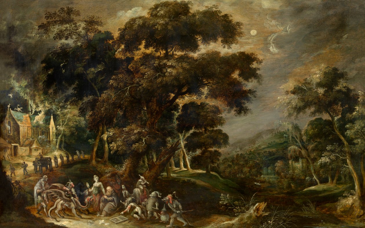 Landschaft mit der Versuchung des heiligen Antonius des Großen von Ägypten von Kerstiaen de Keuninck