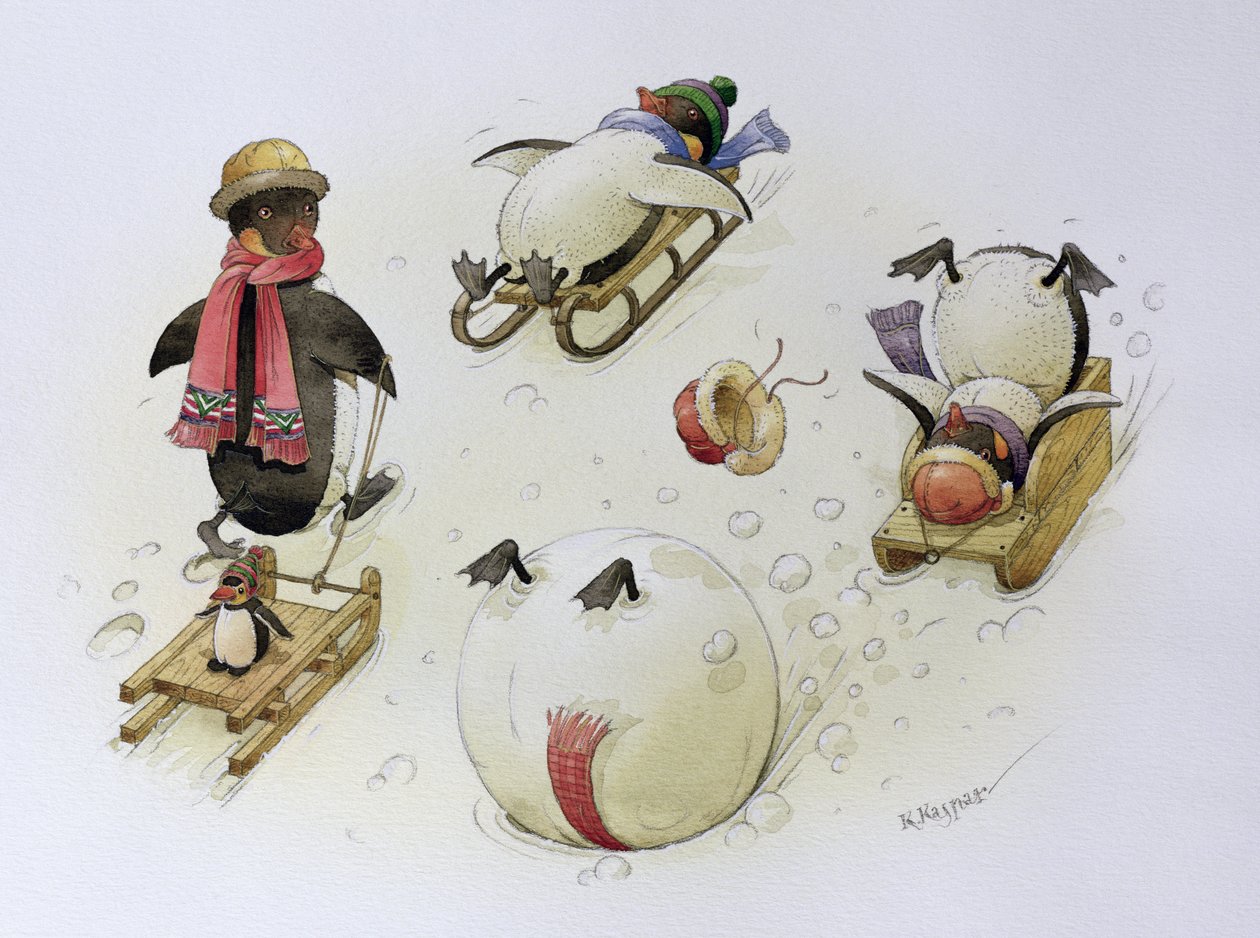 Pinguine rodeln von Kestutis Kasparavicius