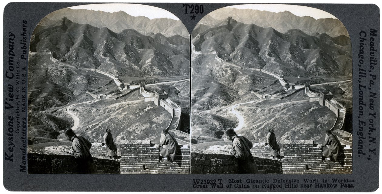 Große Mauer von China, nahe Hankow-Pass, China, um 1900 von Keystone View Company