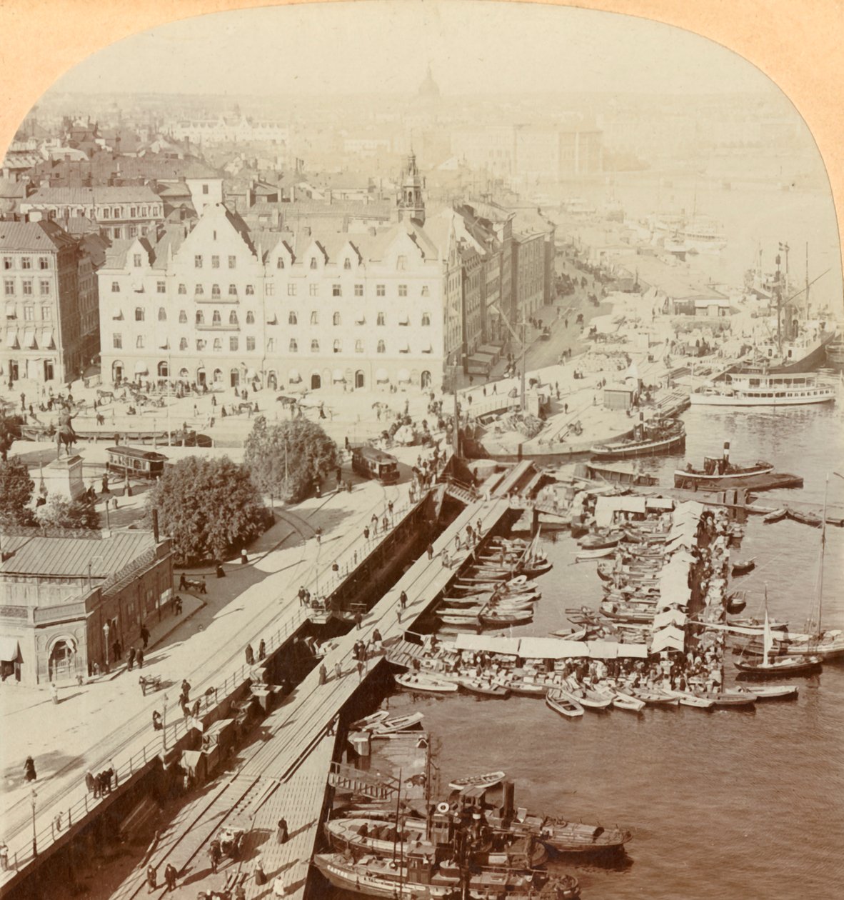 Hafen, Stockholm, Schweden, 1901 von Keystone View Company