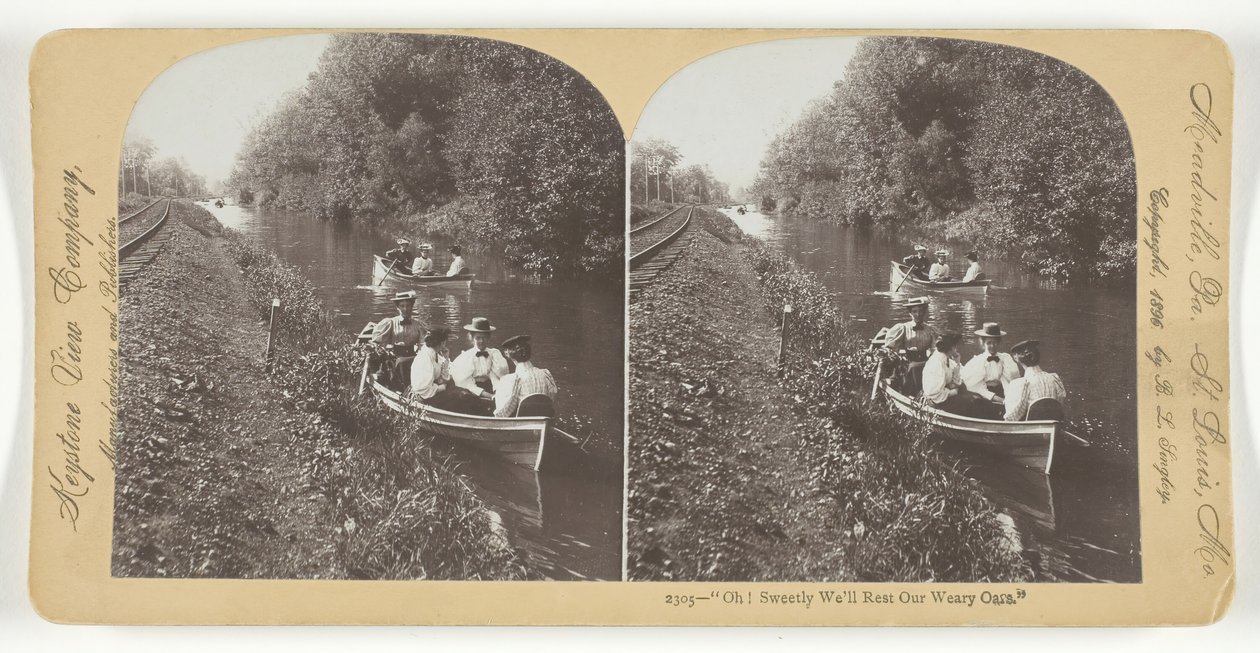 Oh! Süß werden wir unsere müden Ruder ruhen lassen, 1896 von Keystone View Company