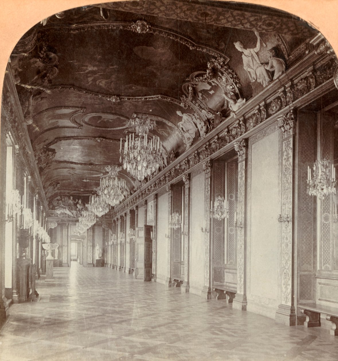 Der große Bankettsaal, Königspalast, Stockholm, Schweden, 1901 von Keystone View Company