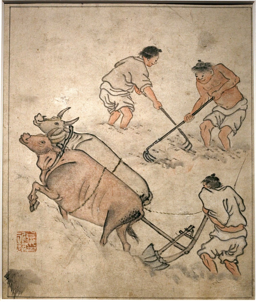 Szene landwirtschaftlicher Arbeit von Kim Hong Do