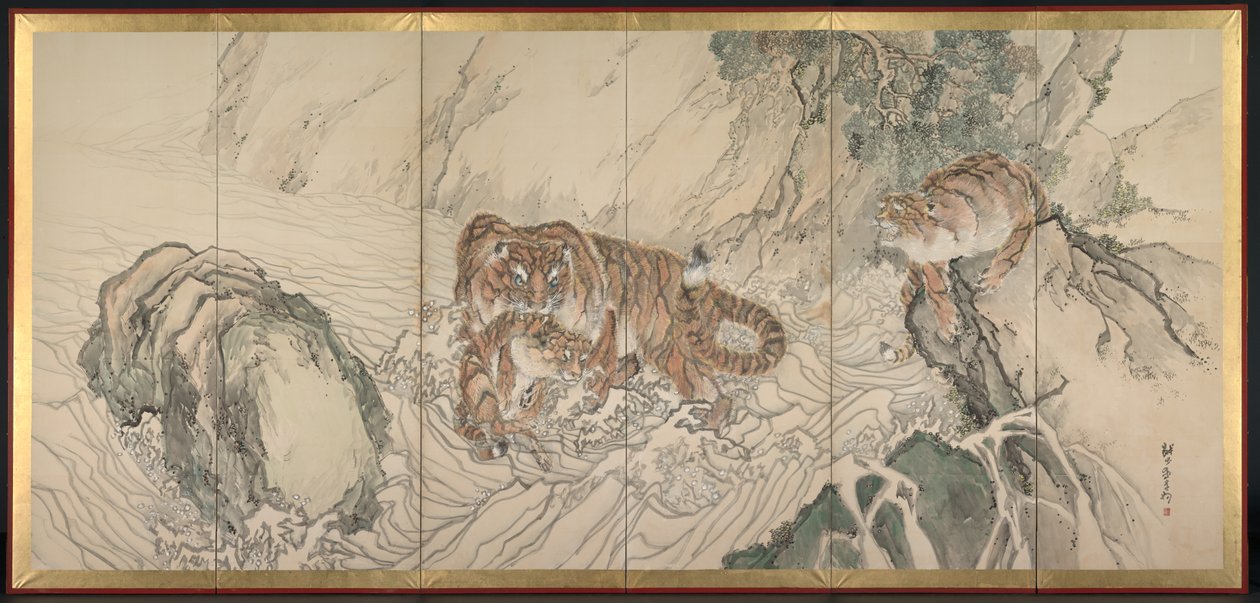 Tigerfamilie von Kishi Ganku