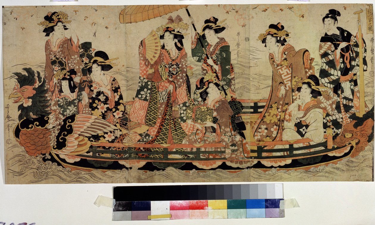 Kirschblütenbetrachtung (Hanami) von Kitagawa II Utamaro