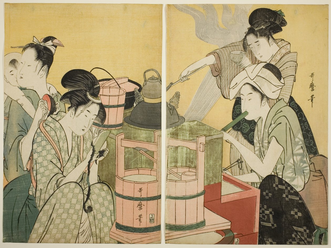 Küchenszene von Kitagawa Utamaro