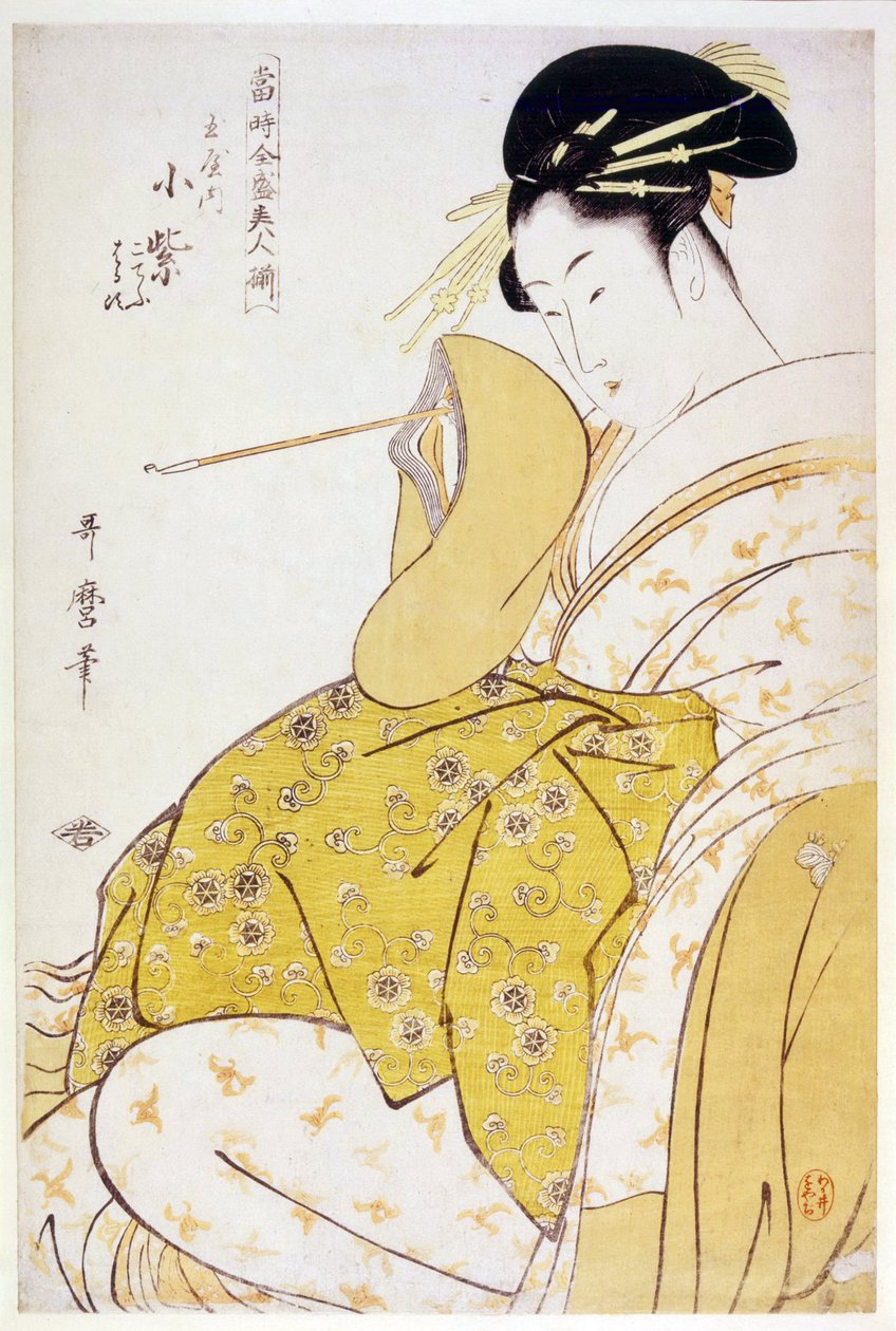 Komurasaki vom Tamaya Teehaus von Kitagawa Utamaro