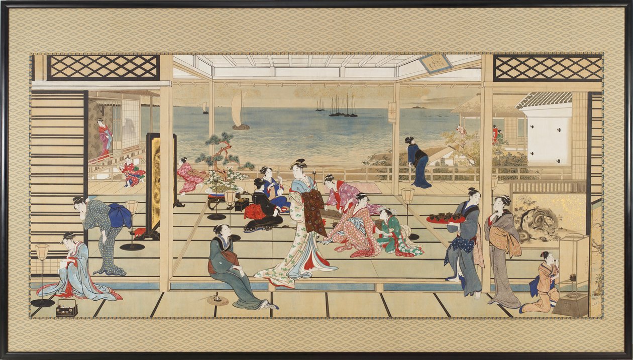Mondscheinfeier in Dozo Sagami, Edo-Zeit, spätes 18. - frühes 19. Jahrhundert von Kitagawa Utamaro