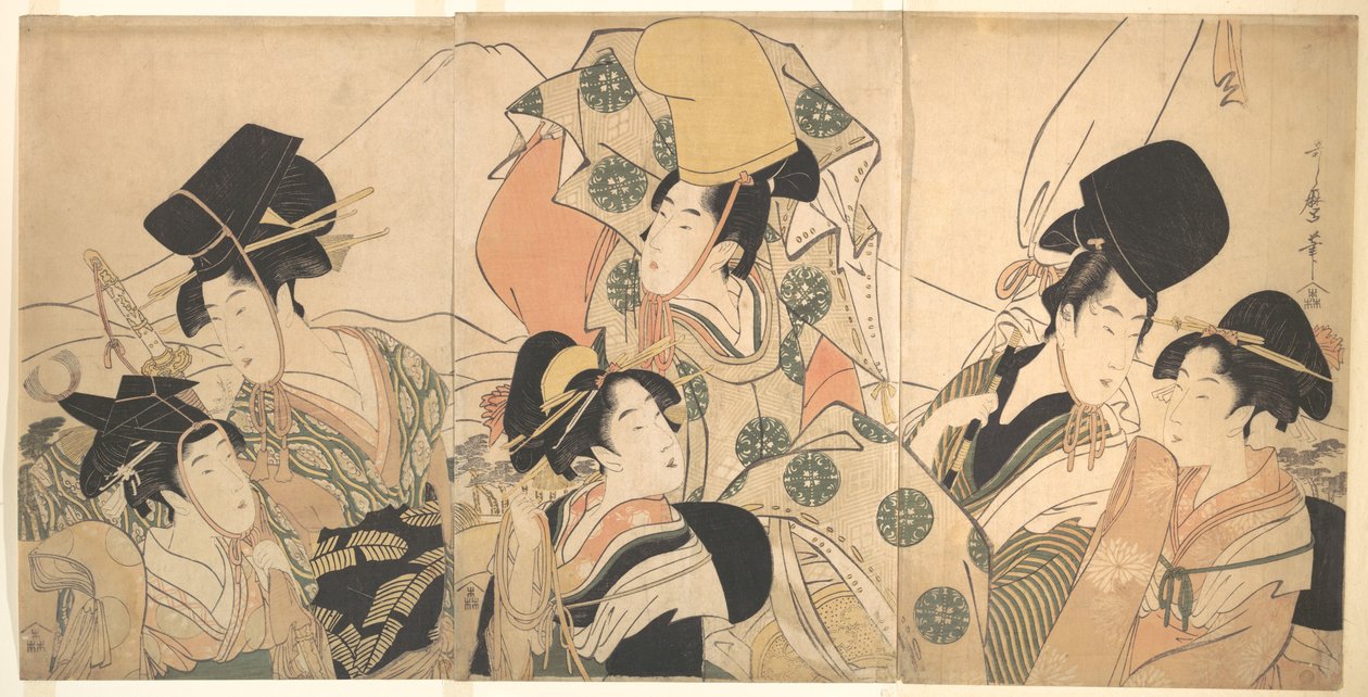 Narihiras Reise in den Osten von Kitagawa Utamaro