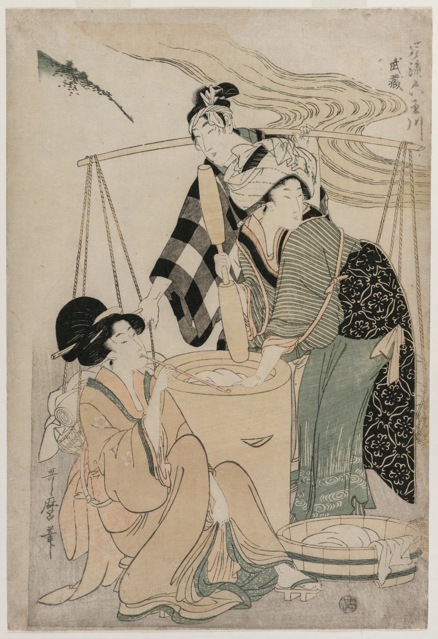Provinz Settsu aus der Serie Modische Sechs Juwelenflüsse von Kitagawa Utamaro