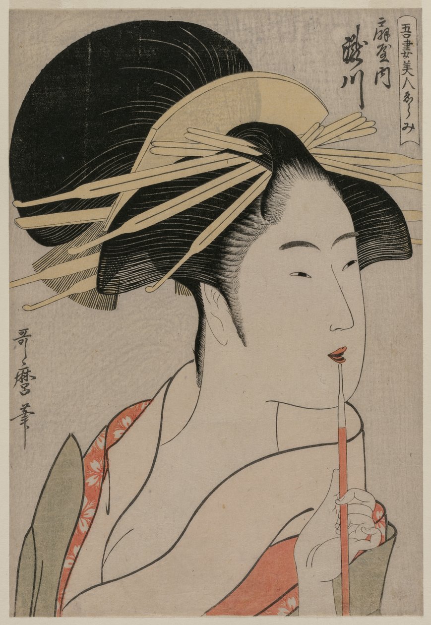 Takigawa vom Ōgiya aus der Serie Eine Auswahl östlicher Schönheiten von Kitagawa Utamaro