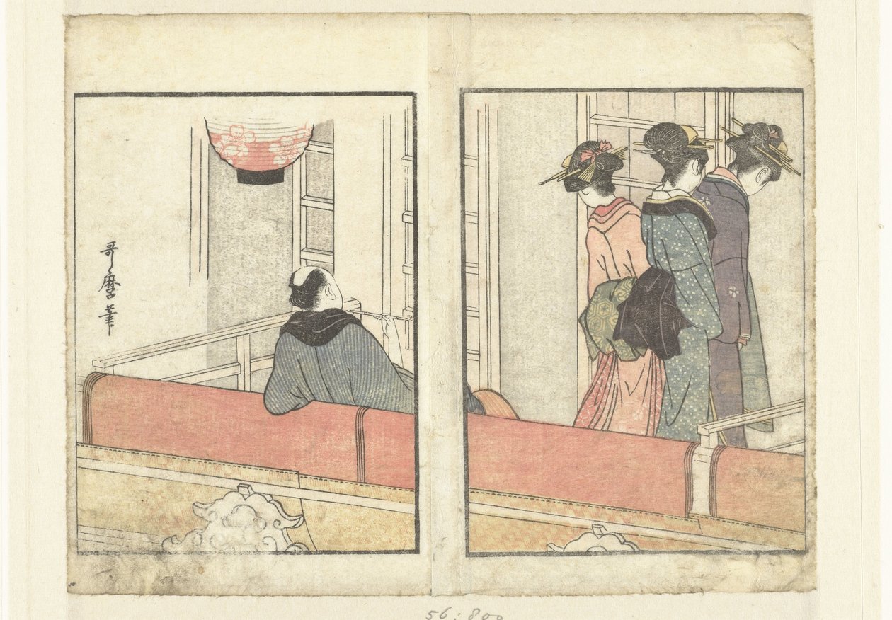 Theaterloge (Ein Blick hinter die Kulissen der Schauspieler) von Kitagawa Utamaro