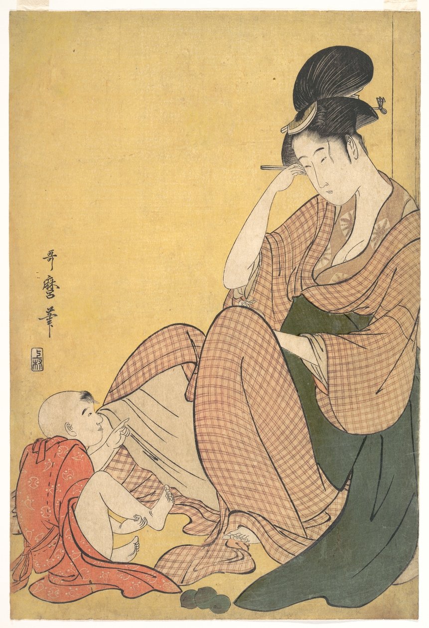 Frau und Kind von Kitagawa Utamaro