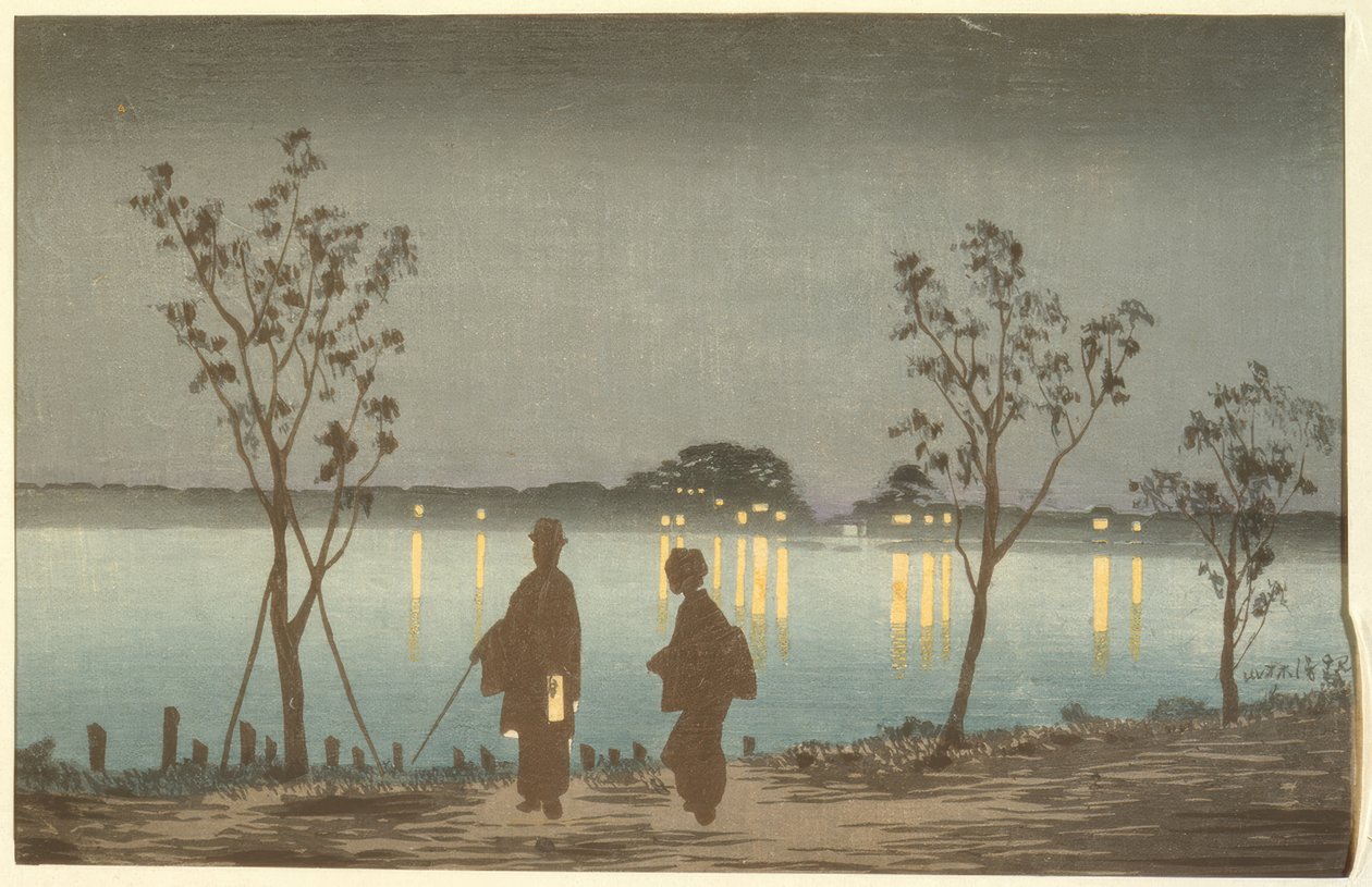 Nacht auf dem Sumida-Fluss von Kiyochika Kobayashi