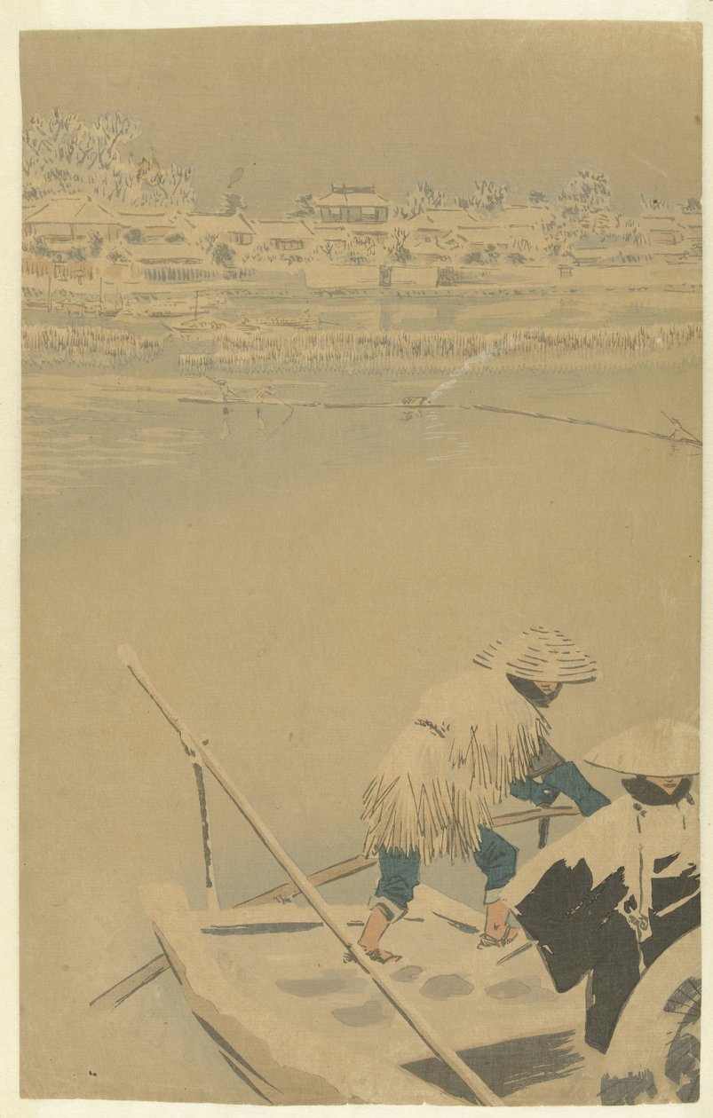 Abendschnee in Matsuchiyama von Kobayashi Kiyochika