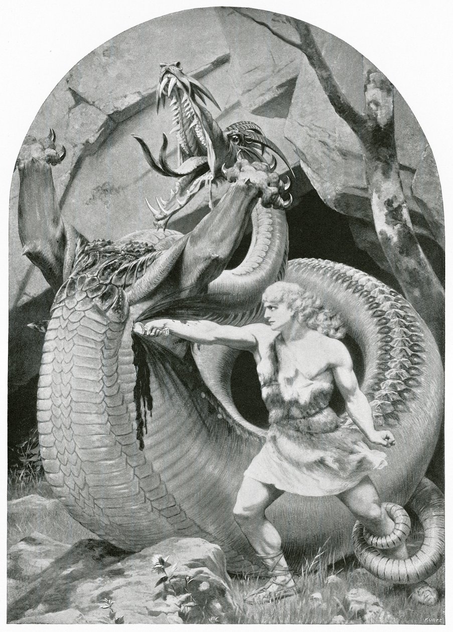 Siegfried tötet den Drachen von Konrad Dielitz