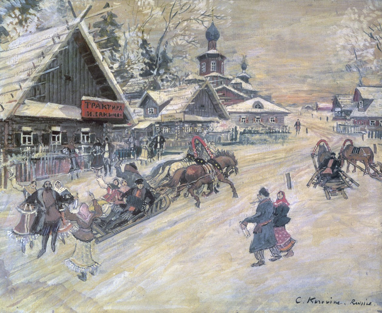 Ein festlicher Spaziergang, Russland von Konstantin Alekseevich Korovin