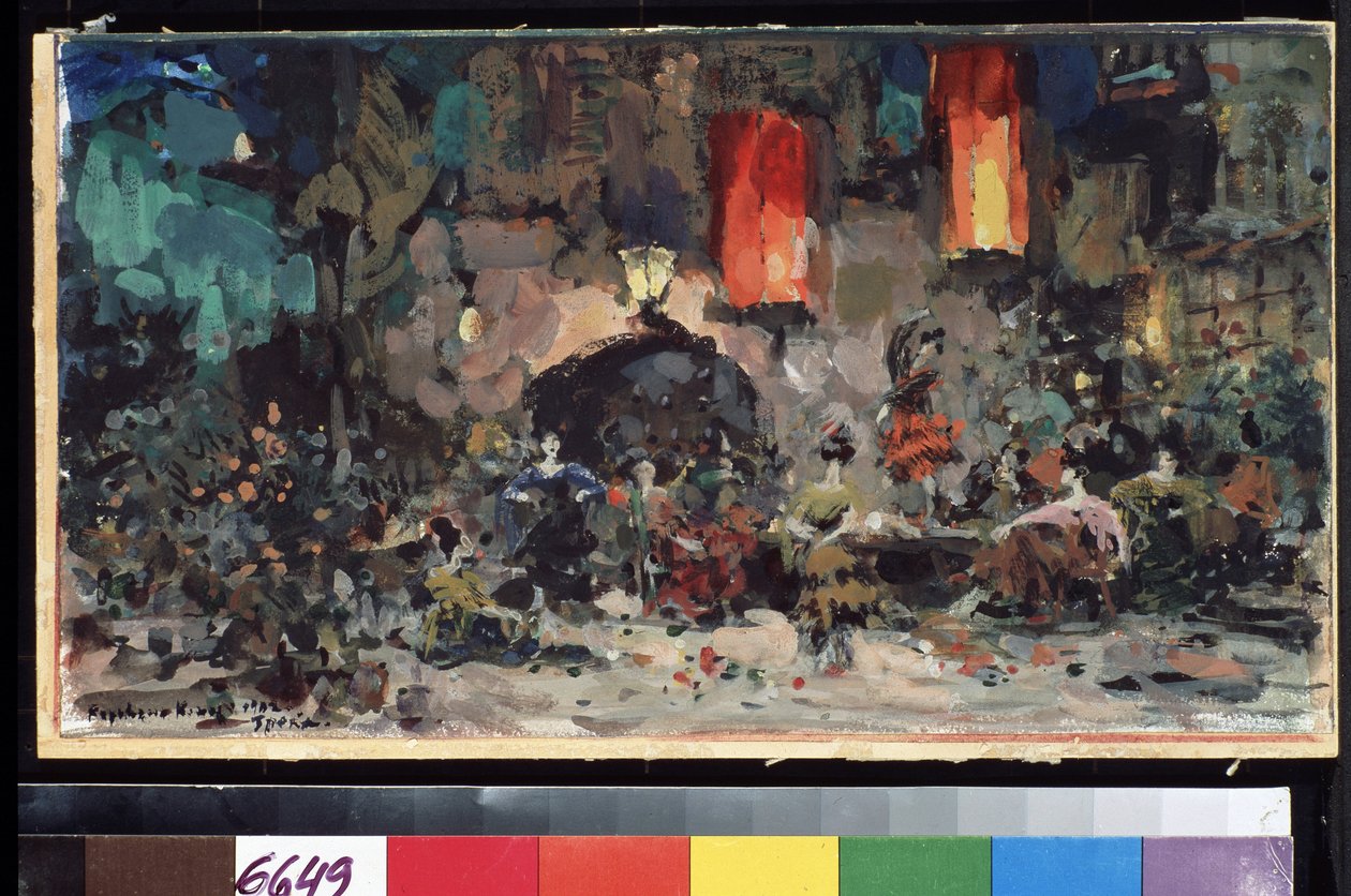 Bühnenbildentwurf für das Ballett Don Quijote von Ludwig Minkus von Konstantin Alekseevich Korovin