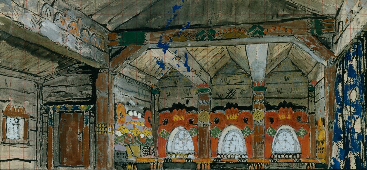 Bühnenbild für die Oper Fürst Igor von A. Borodin, 1914 von Konstantin Alekseevich Korovin