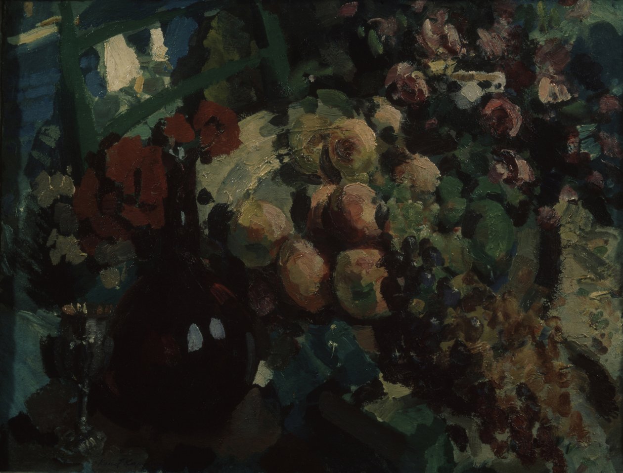 Stillleben. Weinrebe und Früchte, 1917 von Konstantin Alekseevich Korovin