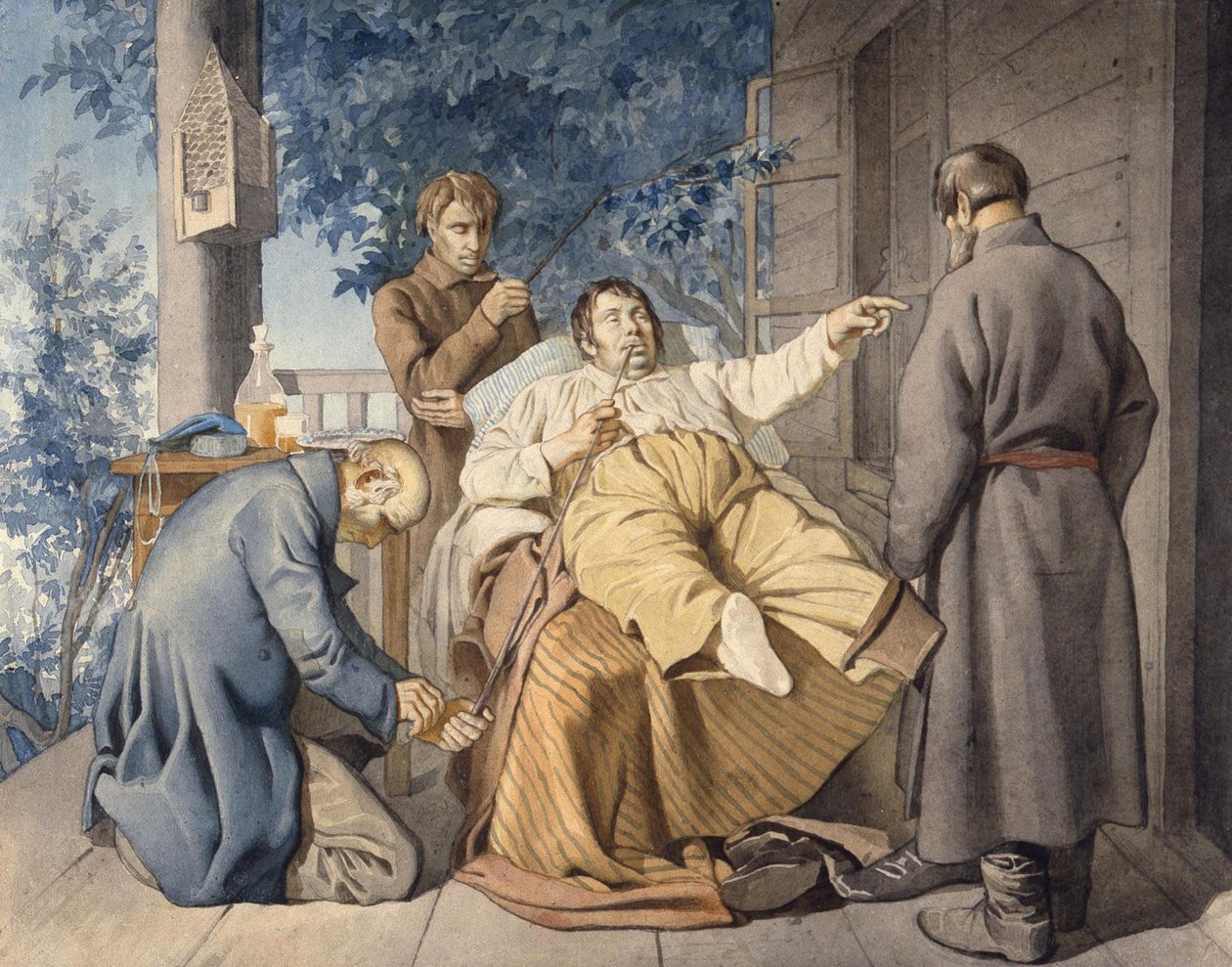 Grundbesitzer und seine Leibeigenen, 1853 von Konstantin Alexandrovich Trutovsky