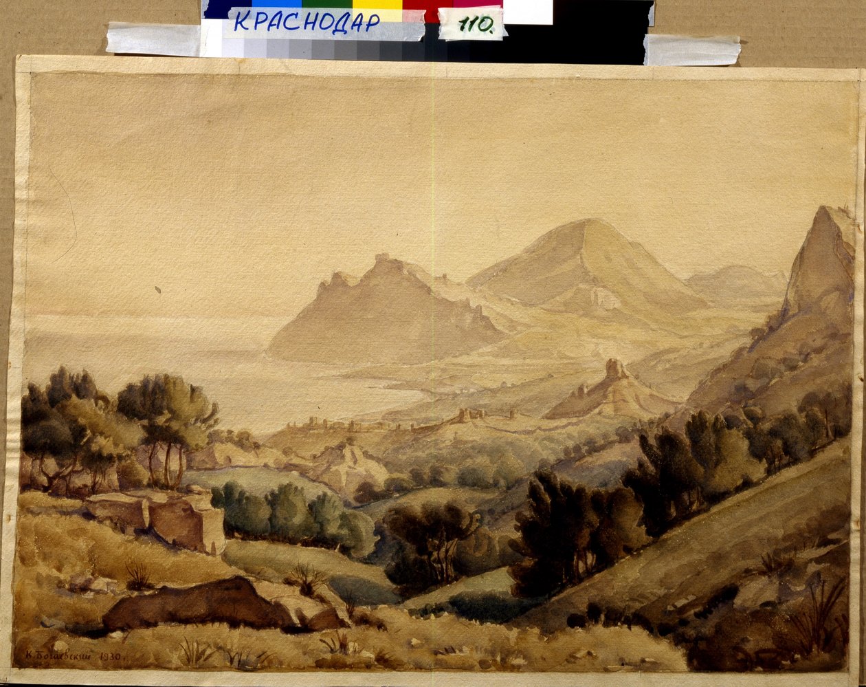 Berglandschaft und Ruinen einer Stadt von Konstantin Bogayevsky