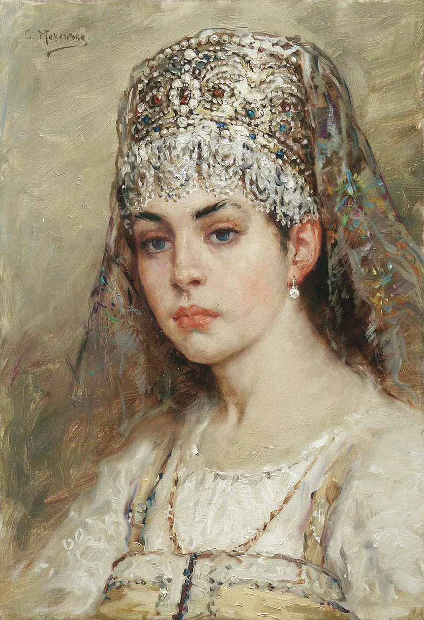 Porträt einer Bojarenfrau von Konstantin Egorovich Makovsky