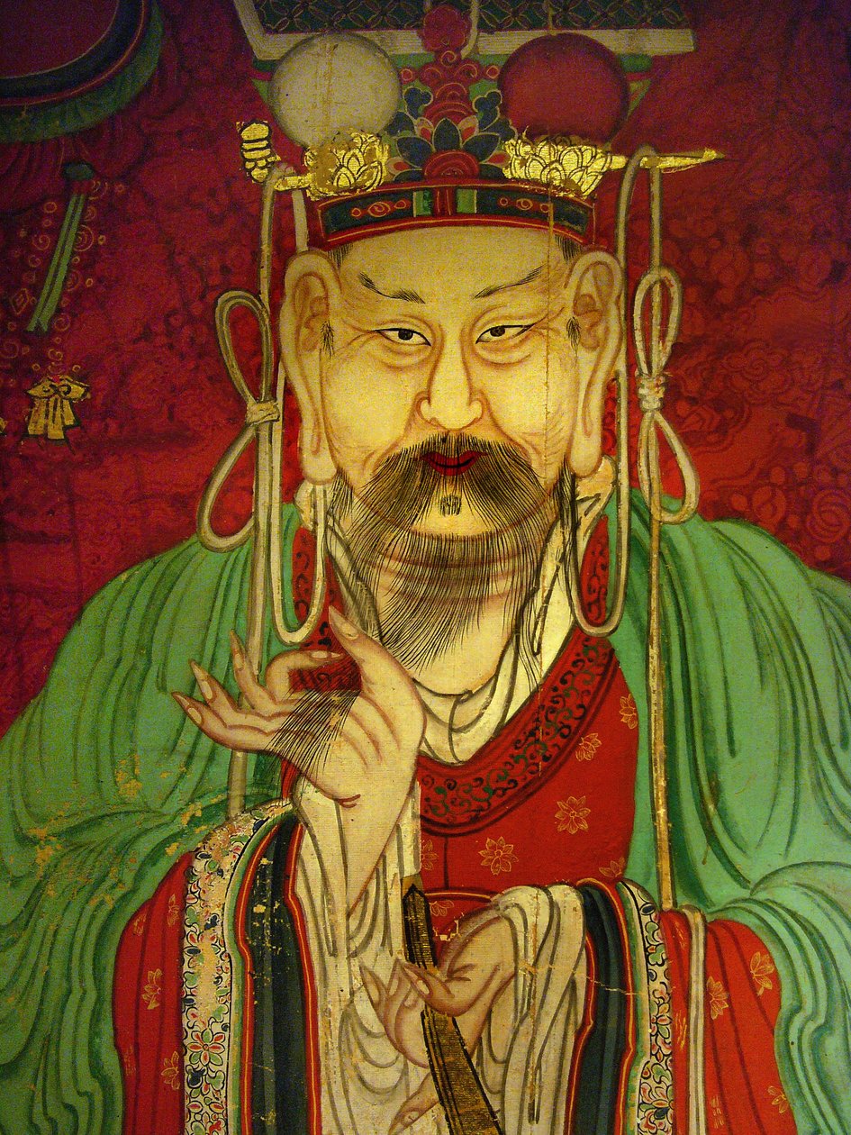 Detail, Porträt des siebten Königs (Sejo) von Korean School