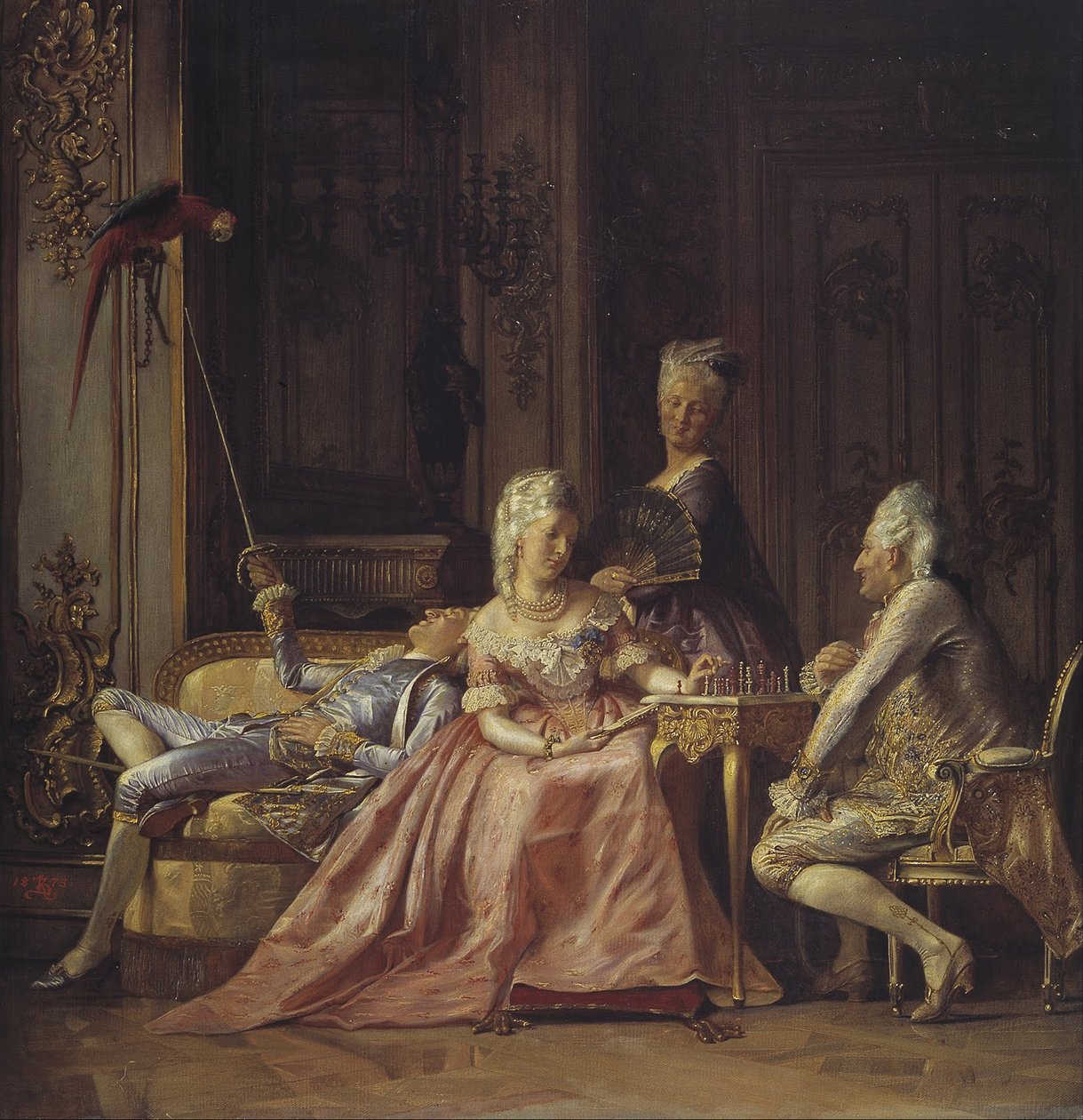 Szene vom Hof von Christian VII von Kristian Zahrtmann