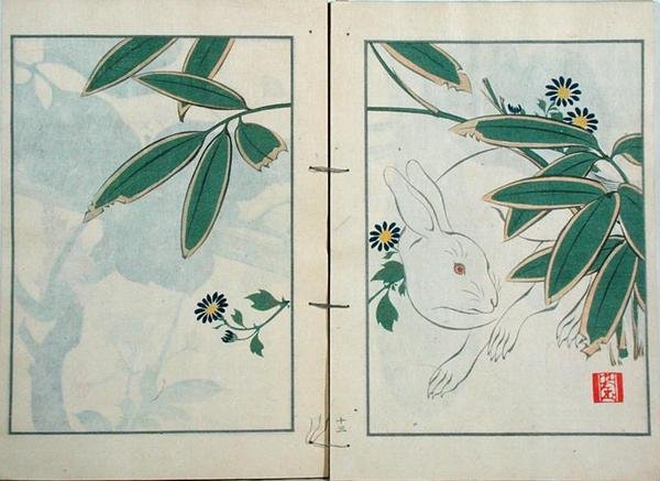 Der Hase, aus einer Sammlung der Werke des Künstlers, veröffentlicht von Kobyashi Bunscichi im Jahr 1901 von Kurokawa Yasusada Kigyoku