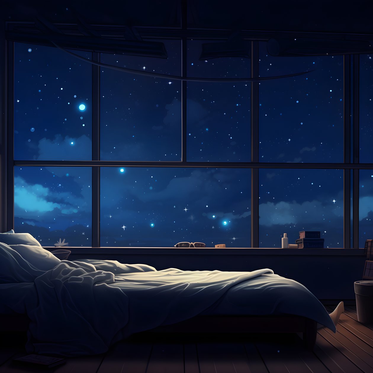 Szene eines großen Fensters in einem Schlafzimmer der unteren Ebene von Kurt Heppke