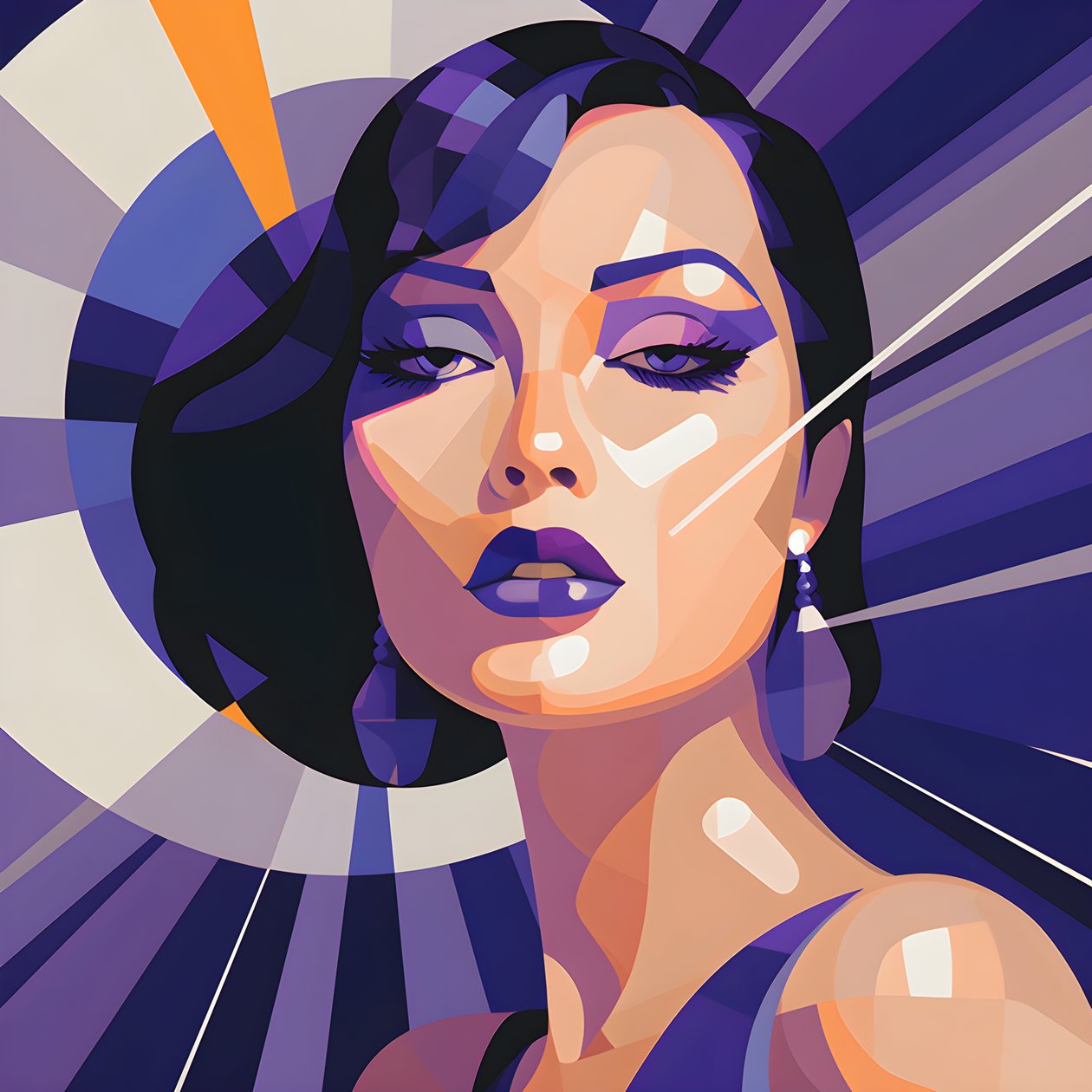 Illustration einer schönen Frau von vorne von Kurt Heppke