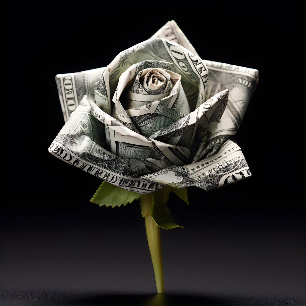 Eine Rose aus 100 Dollarscheinen, die elektrisch sind 2 von Kurt Heppke