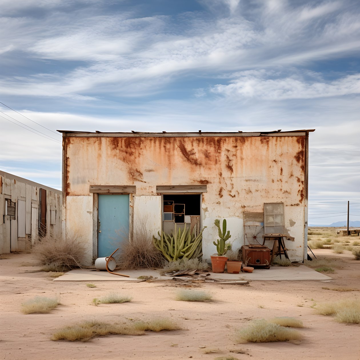 hyperrealistisches Bild eines alten Lagerhauses von Kurt Heppke