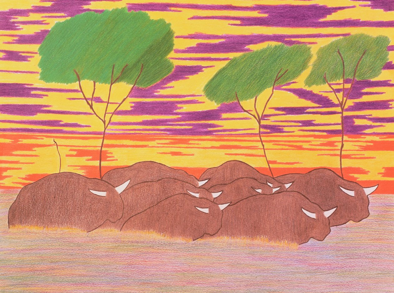 Marsch der Wasserbüffel, 2004 von Kurtis L. Miller