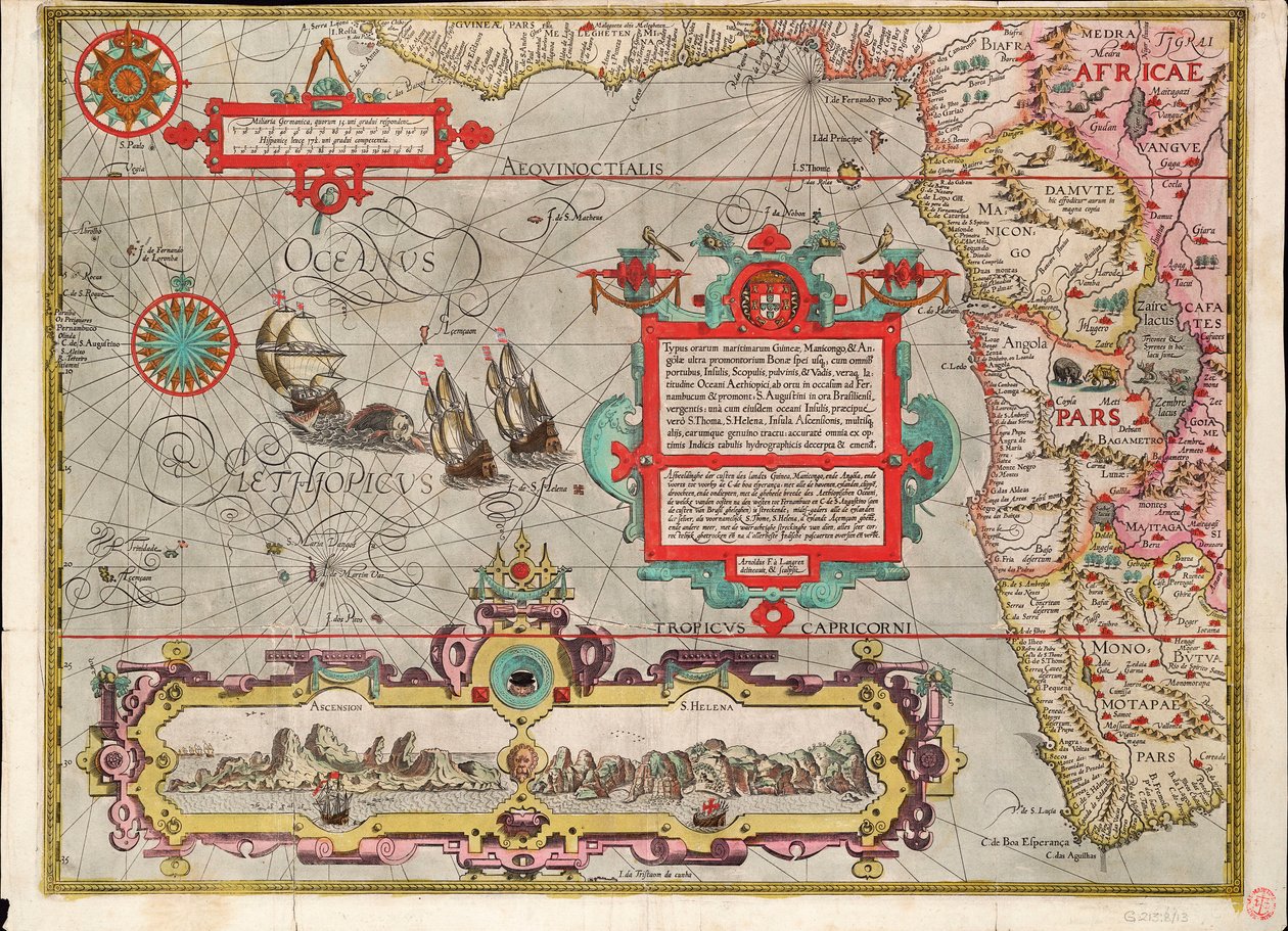 Karte der Guinea-Küste, Manicongo und Angola bis zum Kap der Guten Hoffnung von L. Davis