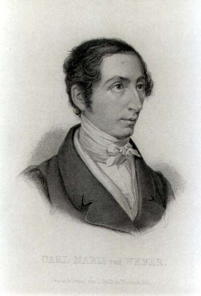 Porträt von Carl Maria von Weber (1786-1826) deutscher Komponist von L. Holle