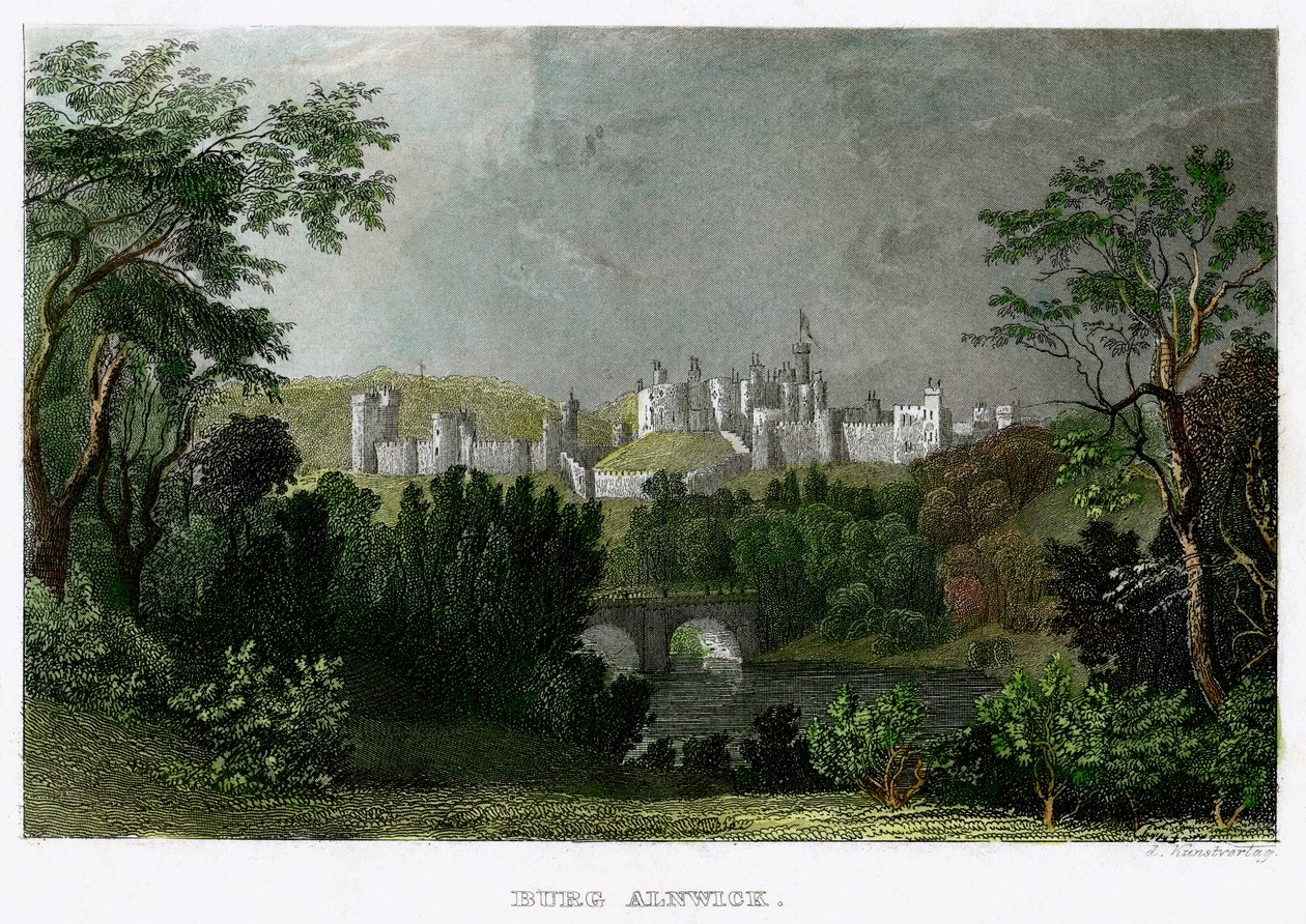 Alnwick Castle, Northumberland, 18.-19. Jahrhundert von L Kunstvortag