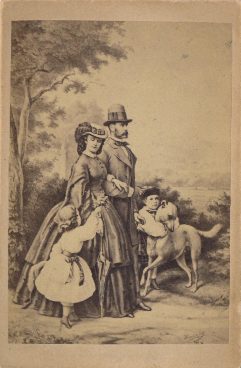 Franz Joseph I. und Elisabeth von Österreich und ihre kaiserliche Familie (Illustration) von L. T. Neumann