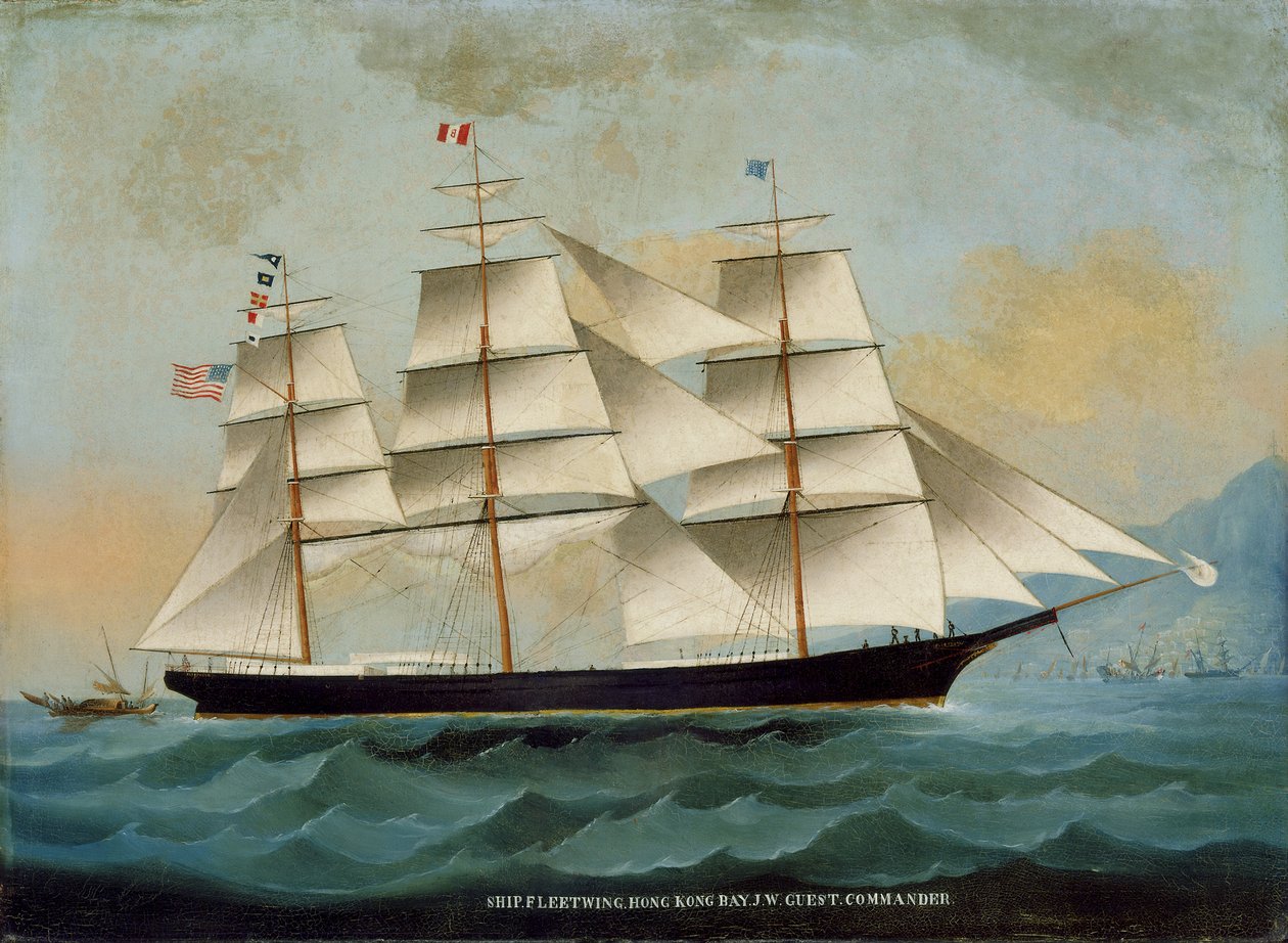 Das Schiff Fleetwing, Hongkong-Bucht, J. W. Guest, Kommandant von Lai Sung