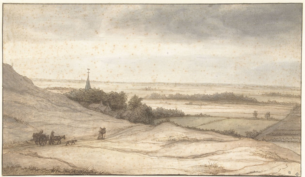 Ansicht aus den Dünen auf das Dorf Schoorl von Lambert Doomer