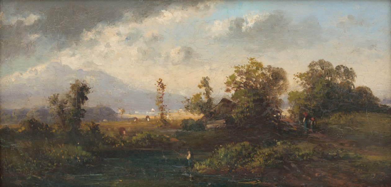 Landschaft mit Fischer von Laszlo Mednyanszky
