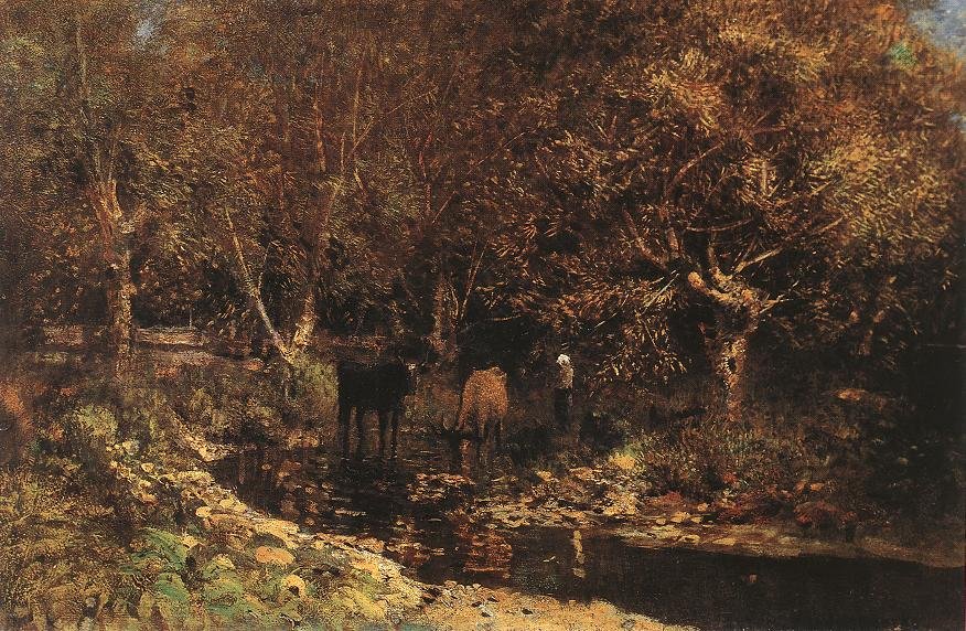 Weiden mit Kühen von Laszlo Mednyanszky
