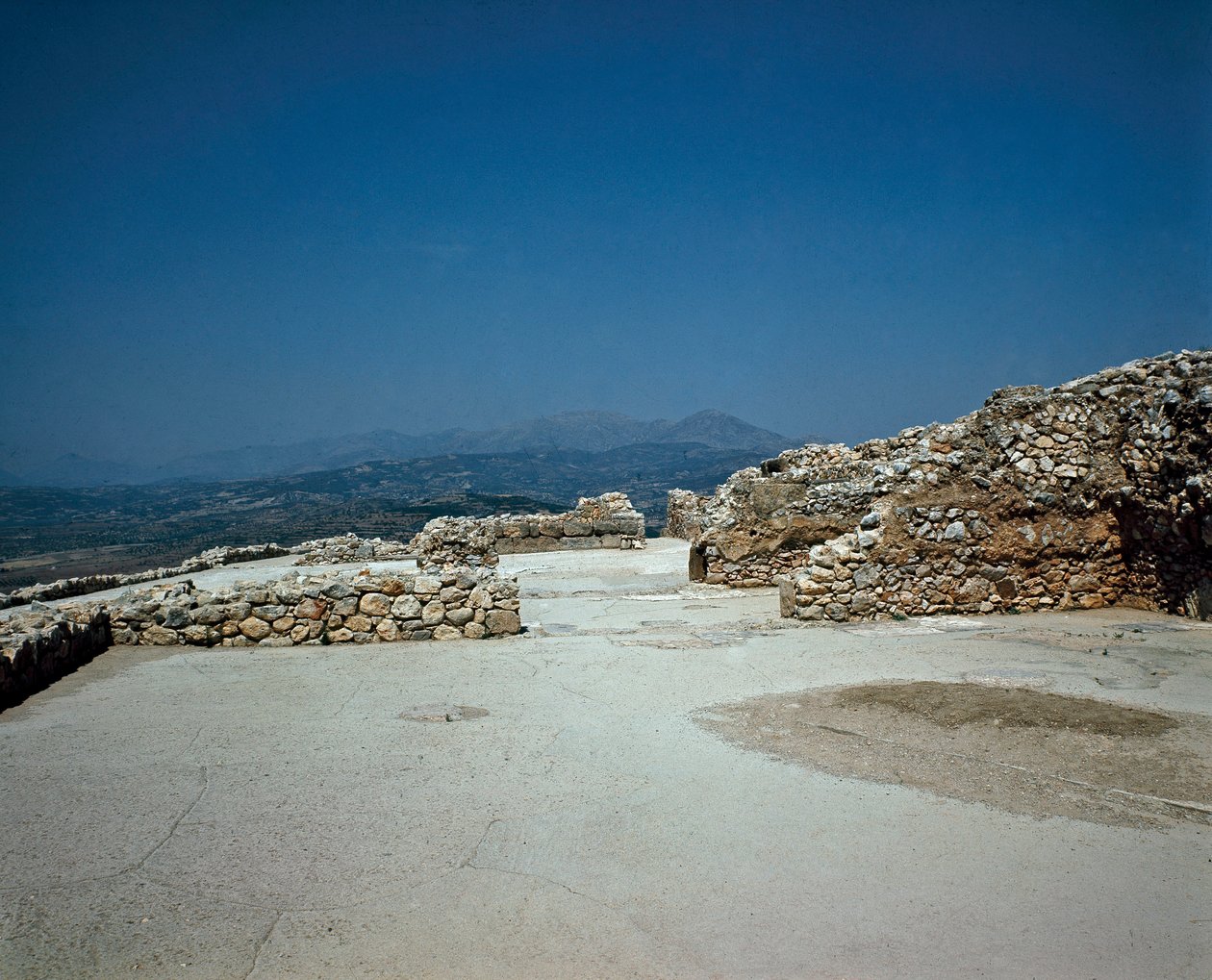 Megaron des Königspalastes: Ort der antiken Stadt Mykene, auf dem Peloponnes von Late Helladic Period Mycenaean