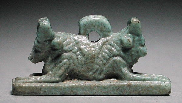 Stierköpfiger Löwenamulett, Saite-Periode, 715-656 v. Chr. von Late Period Egyptian