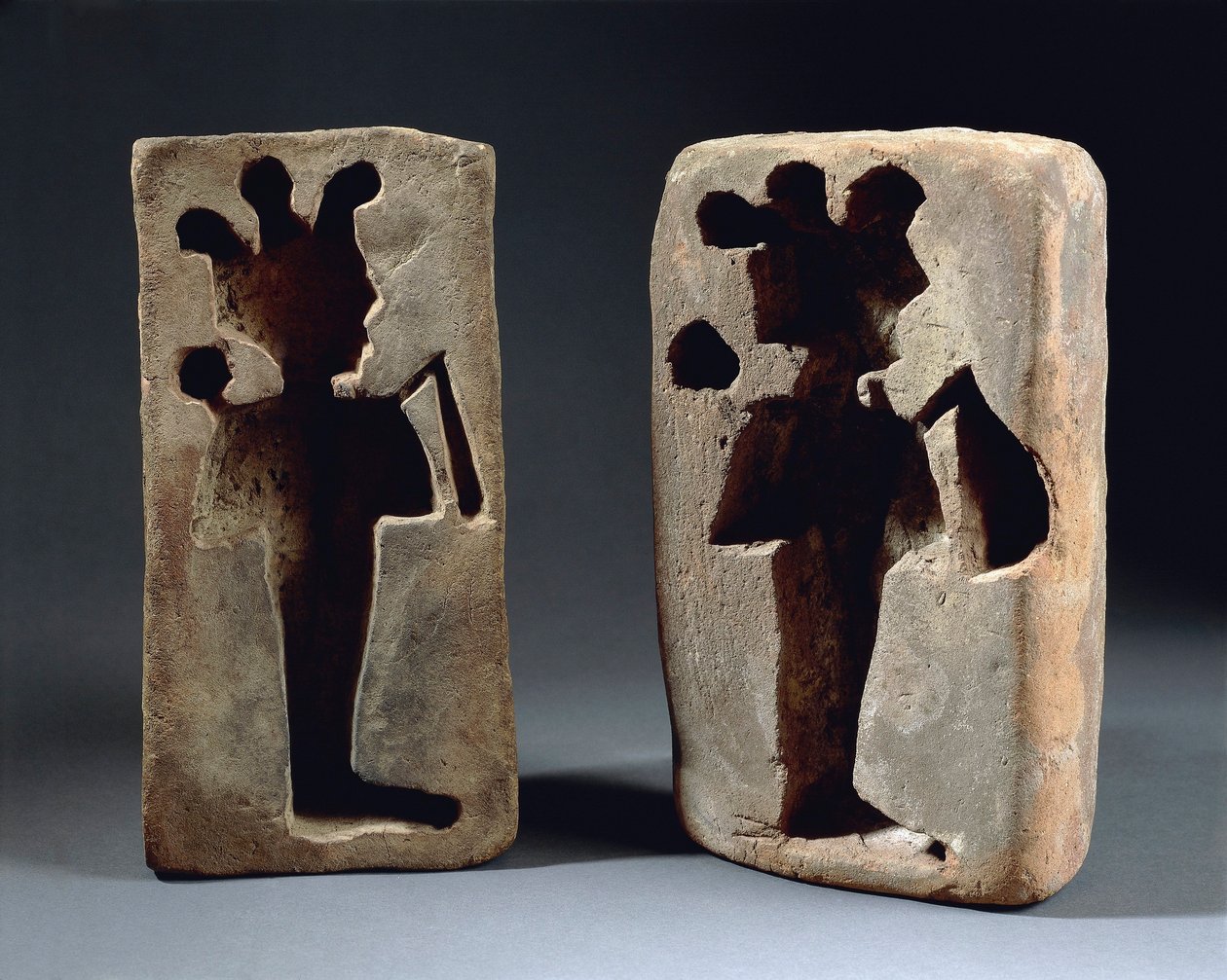 Zwei Formen der Osiris-Figur, aus Abydos von Late Period Egyptian