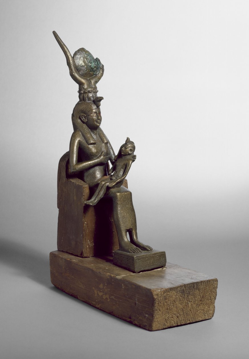 Votivstatuette der Isis, die das Kind Horus stillt, gefunden in Saqqara von Late Period Egyptian